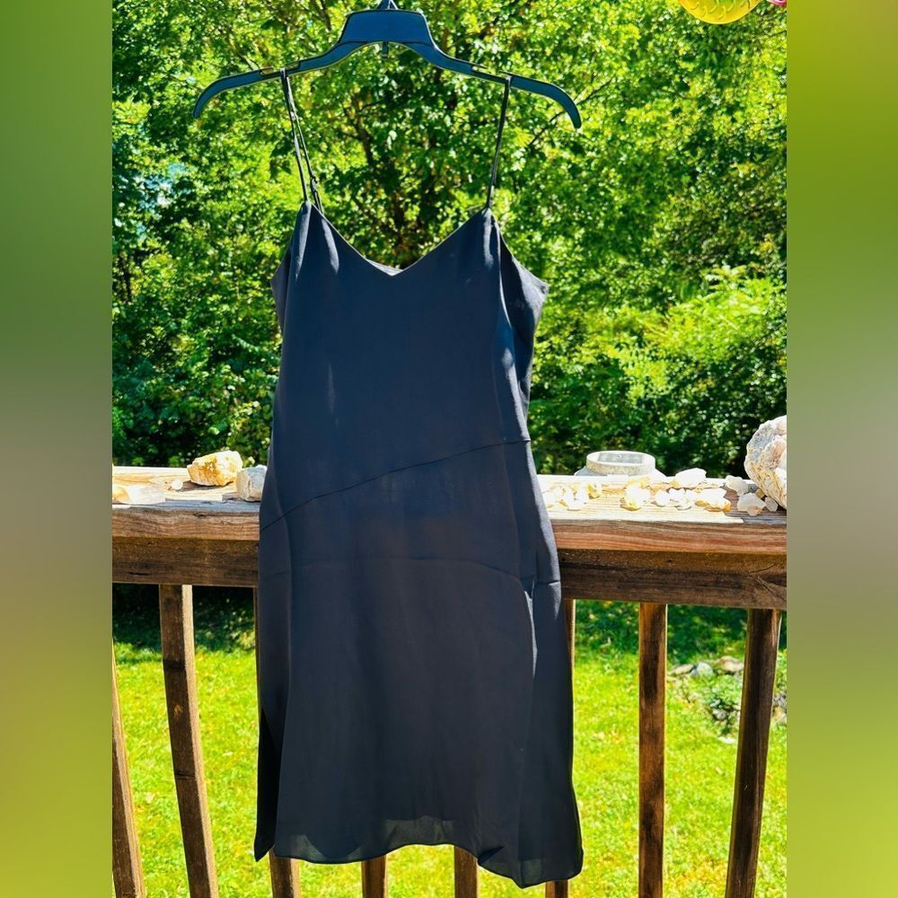 Lita 100% Silk black spaghetti strap dress XS. MSRP $248 NWT luxury